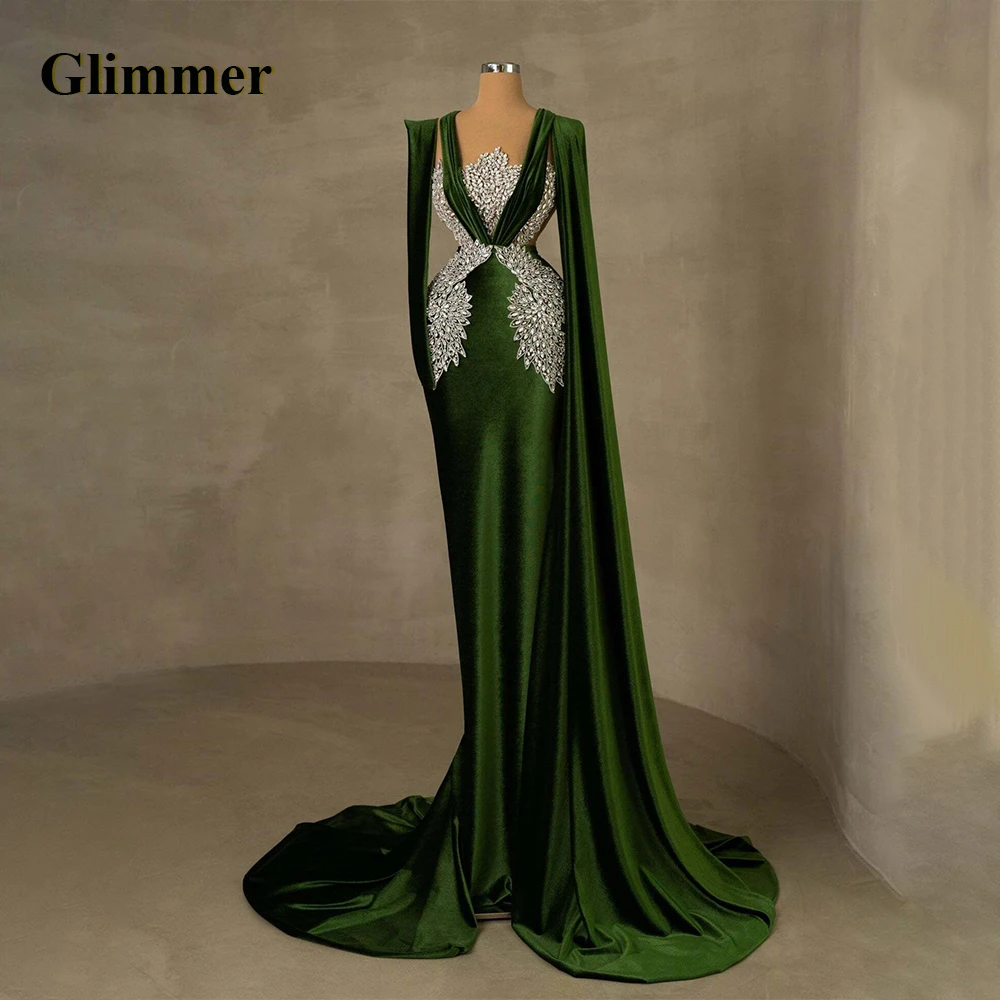 

Glimmer Charming Rhinestones Celebrity Dresses Trumpet Satin Brush Train Drop Shipping Vestido De Formatura Made To Order