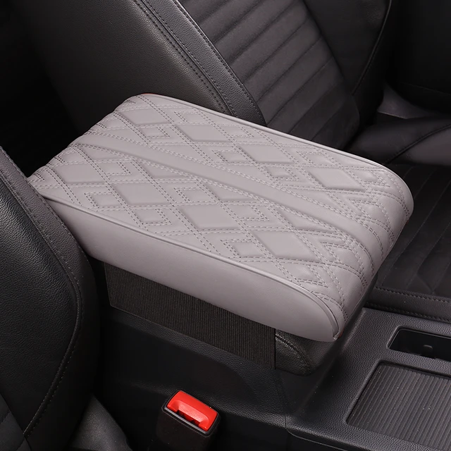 Nappa Leather Car Armrest Box Booster Cushion Universal Center