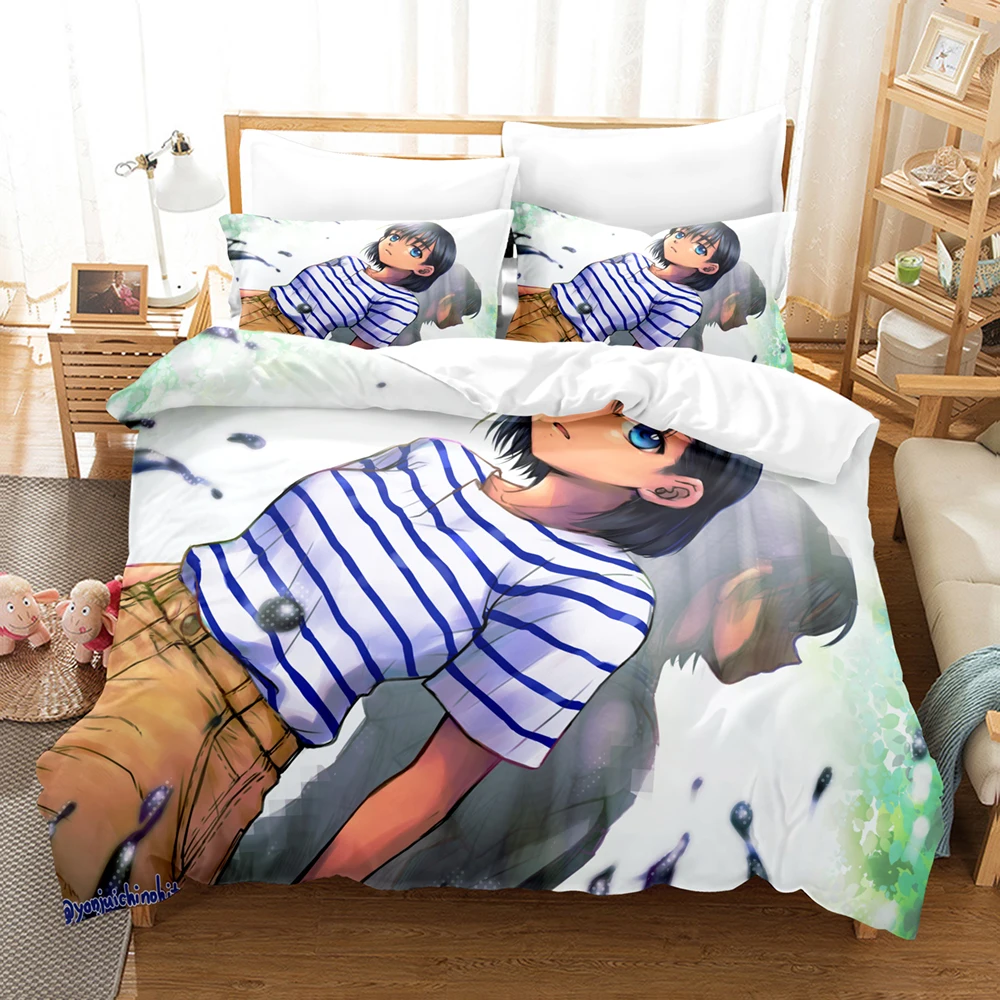 

3D Printed Anime Summer Time Rendering Ushio 2/3PCS Bedding Set Boys Girls Twin Queen Size Duvet Cover Pillowcase Bed Kids Adult