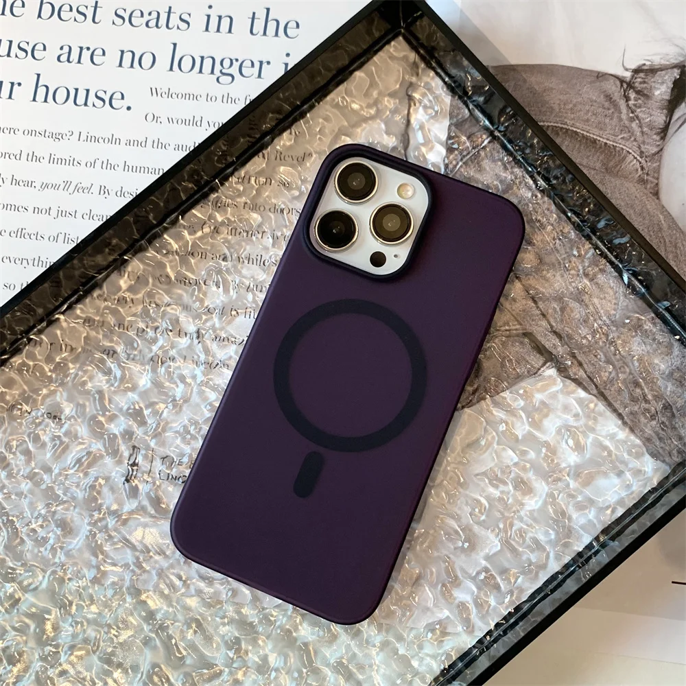 Matte Ultra-Thin Magnetic Wireless Charger Hard PC Translucent Phone Cover
