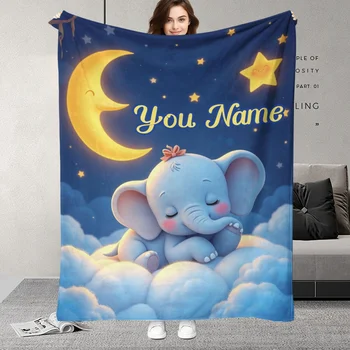 Customized - Personalized Elephant Blanket 1