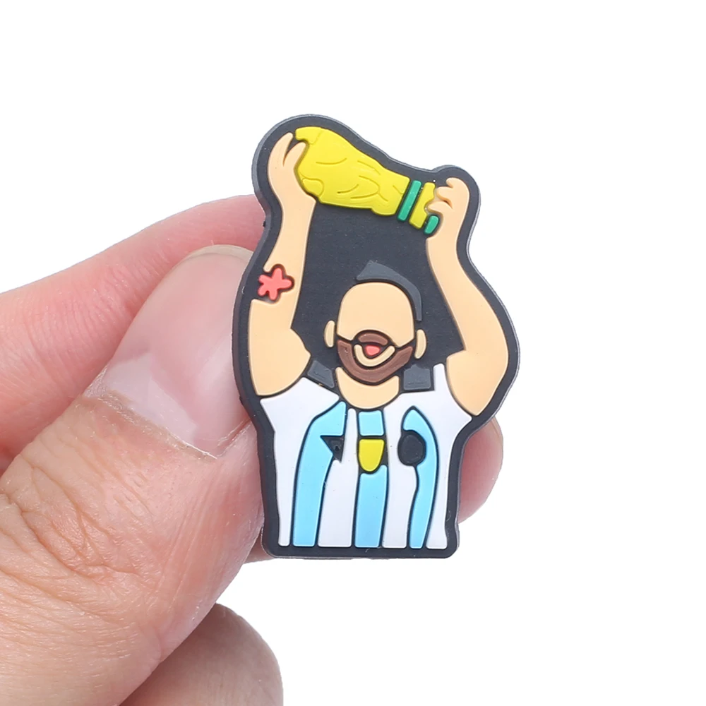 1pcs Soccer Star Mesi Series PVC Shoe Charms Accessories Shoe Decorations for Unisex Party Gifts shoe charms shoe decorations