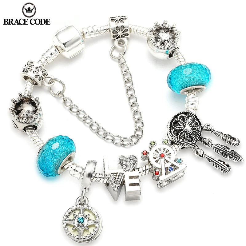 

BRACE CODE Cartoon Style European Dream Catcher Charm Bracelet Suitable For Original Brand Bracelet Ladies Kids Girls Gifts