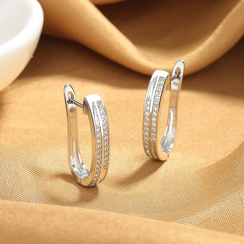 925 فضة أقراط عالية الجودة فاخرة للنساء رائعة طالب...