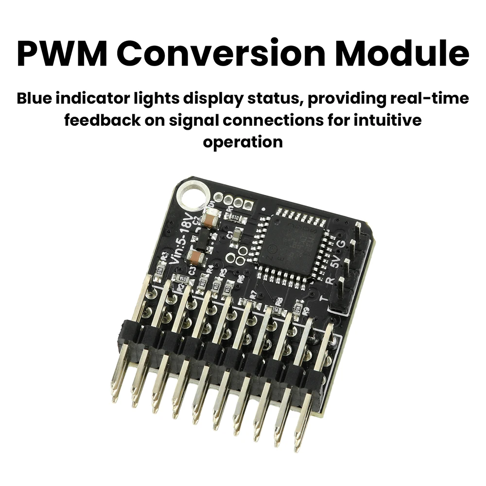 Module convertisseur PPM/SBUS 8 canaux utilisé avec récepteur RC pour drone FPV, installation typique