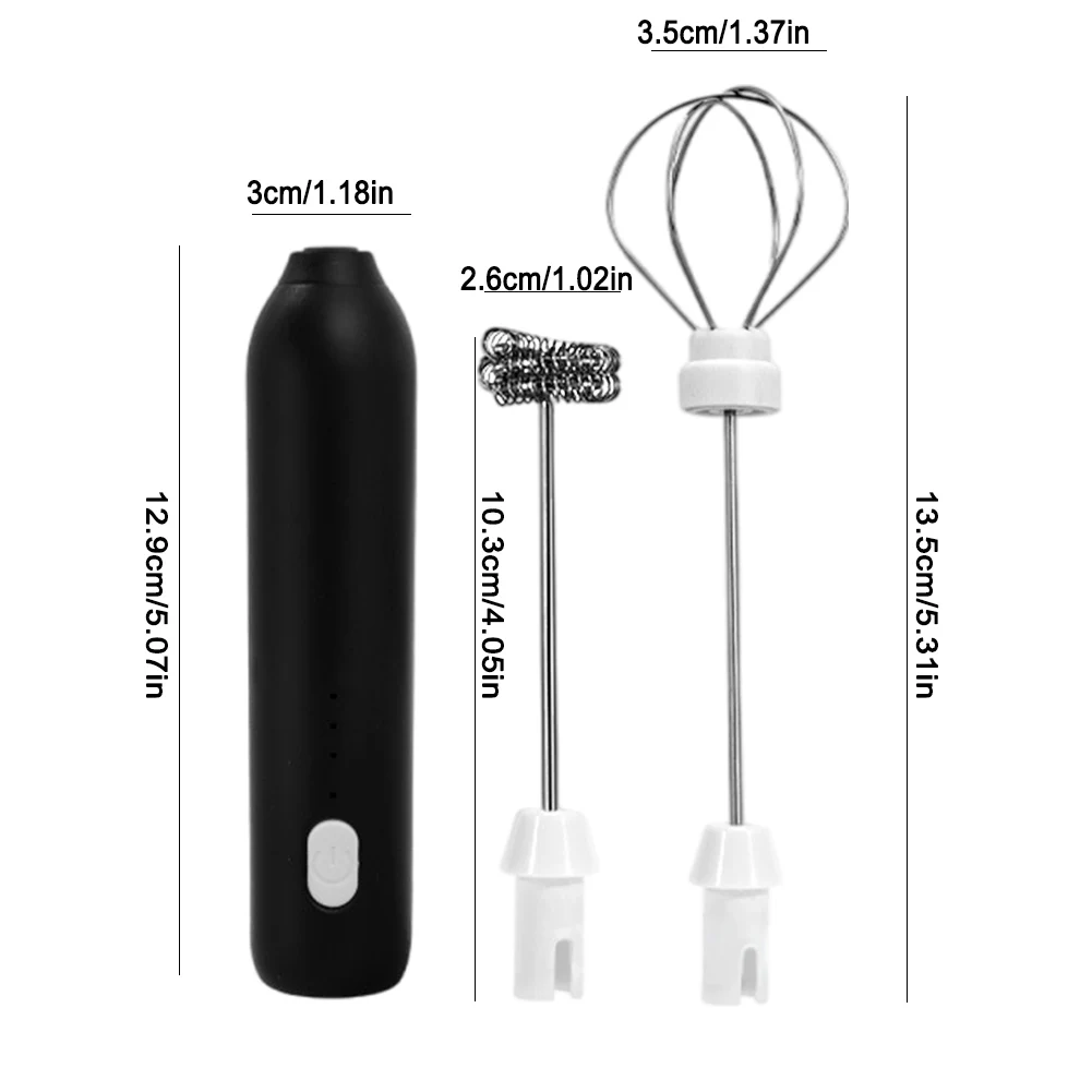 Electric Milk Frother USB Charging Portable Milk Frother 3 Gears Handheld Foam Maker Coffee Whisk Mixer for Kitchen Cooking 6