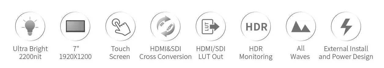SH7 7-inch Monitor SDI/HDMI-compatible Input/Output Cross Conversion Monitor Ult