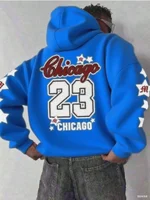 Sudadera con Capucha Hombre Chicago 23 Gráfico Y2K Hip Hop - Otoño Invierno