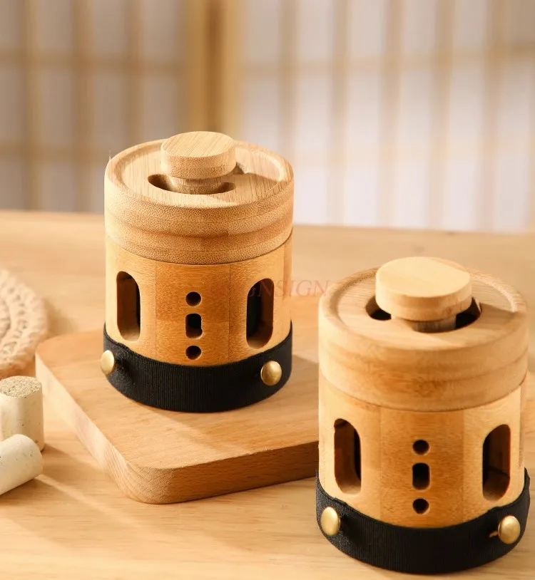 Moxa Stick Burner Moxibustion Box Holder Bamboo Moxa Box Strips Mugwort Portable Healing moxibustion,moxibustion