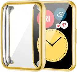 Premium TPU Bumper Case & All-Round Screen Protector for huawei fit 2 (Gold)