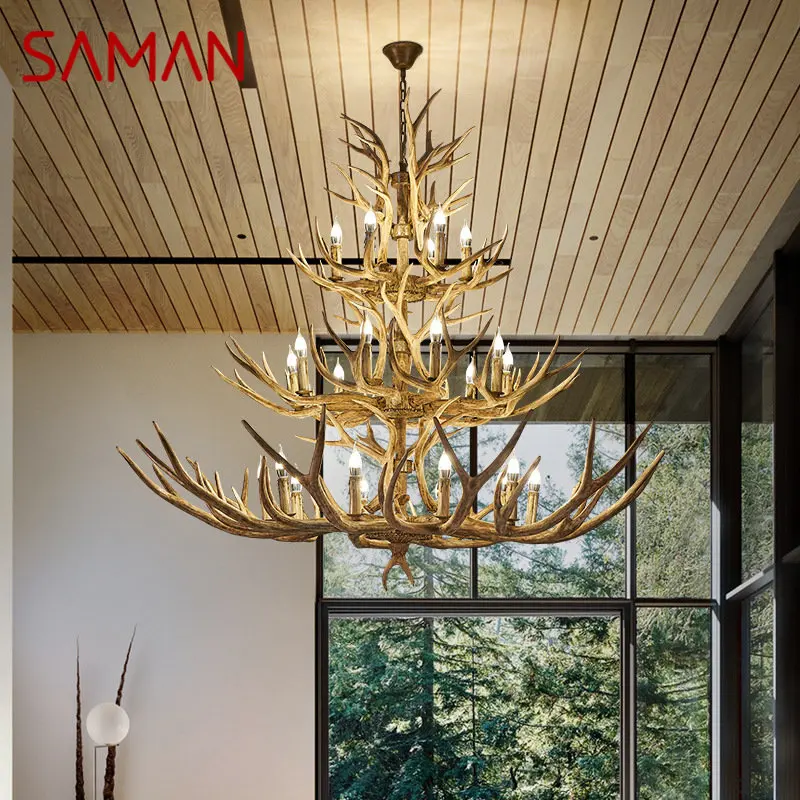 

SAMAN Modern Antler Led Pendant Lights Creative Chandelier for Living Dining Room Decor Fixtures