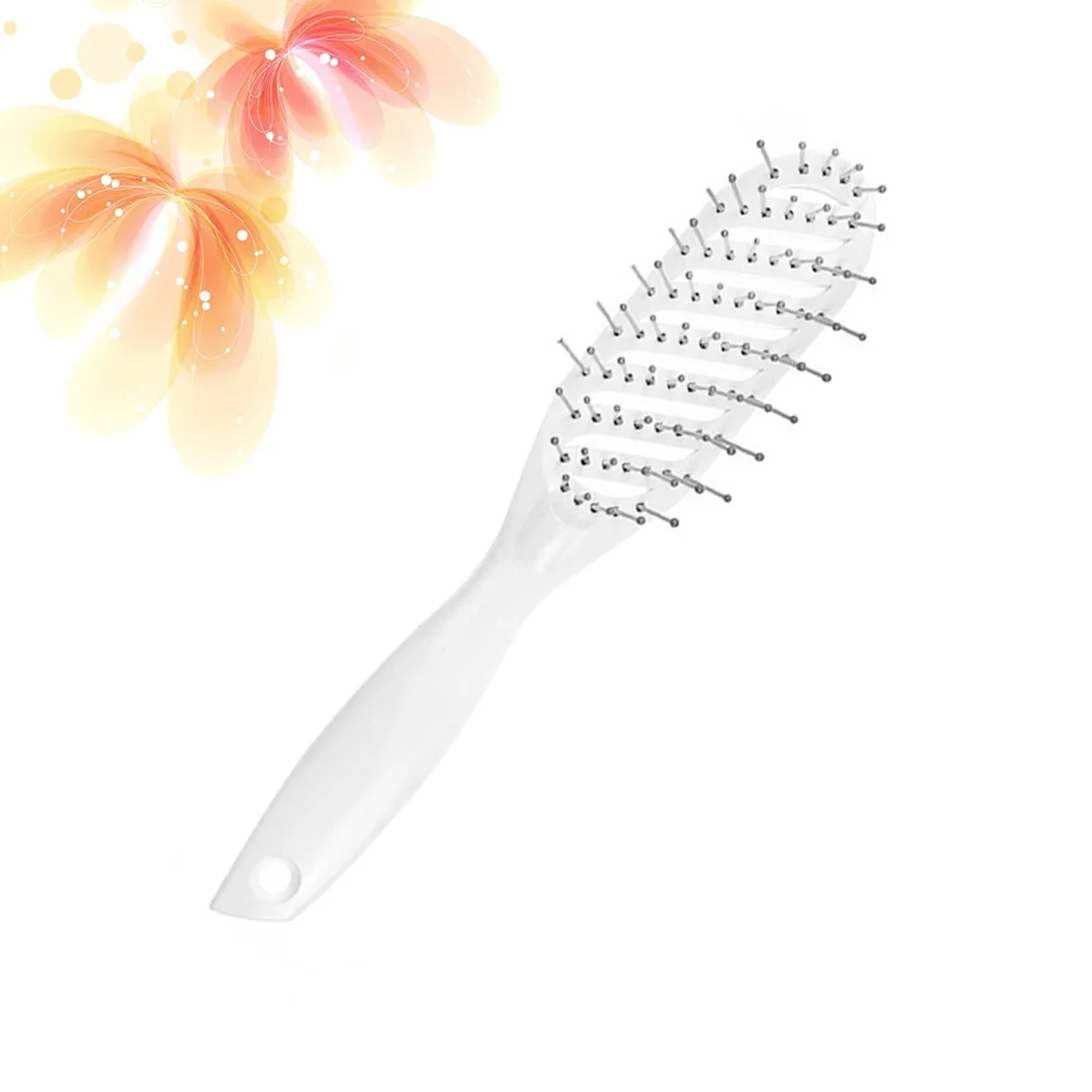 

1Pc Creative Curved Shaped Massage Comb Delicate Plastic Hairdressing Styling Comb for Women Ladies Girls (White) Portable