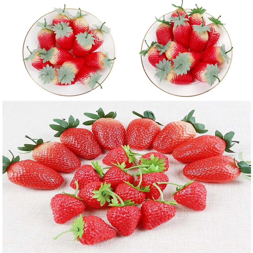 Artificial Plastic Strawberry For Photography Prop Display Decoration