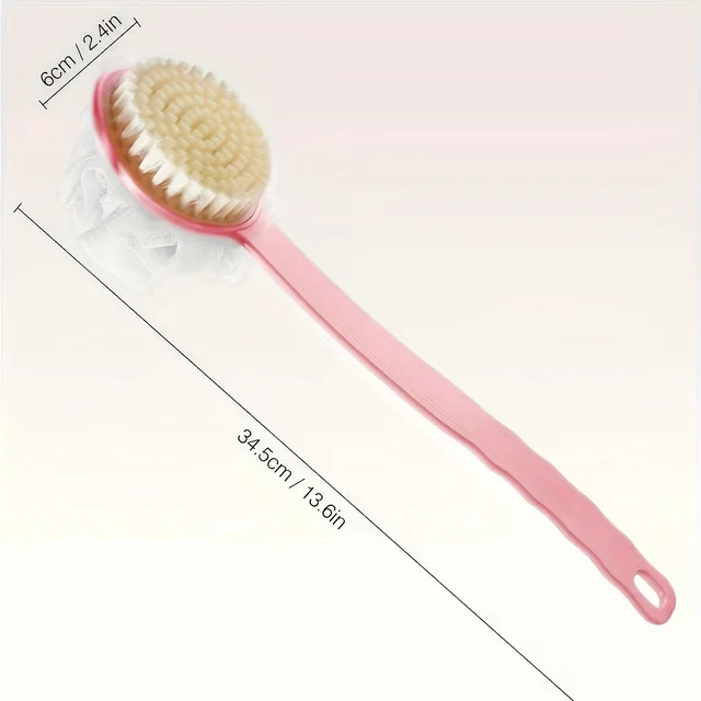 Soft Body Scrubber Shower Scrubs With Long Handle Bath Brush Exfoliator Skin Massager 5