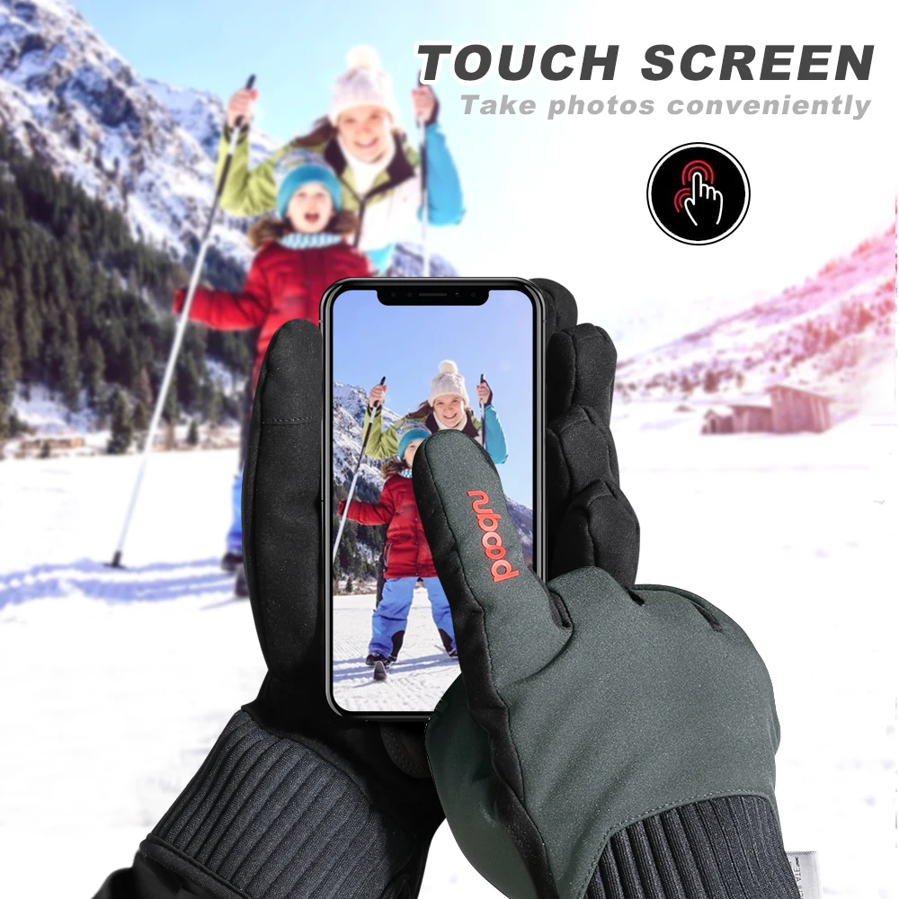 Winter Cycling Gloves Men Women Thermal Warm Windproof Touch