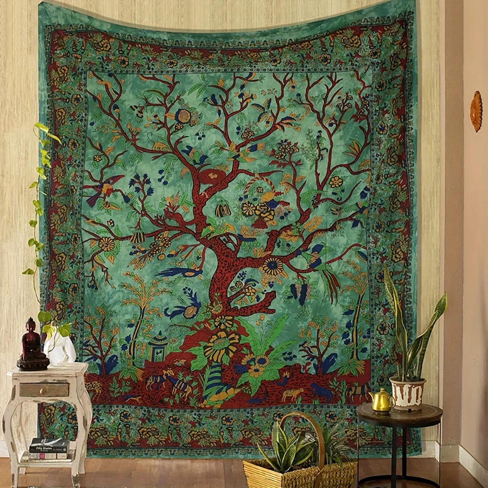 Purple Tree Of Life Tapestry Wall Hanging For Bedroom, Cafe, Studio Decor - Psychedelic Boho Style Home Decoration