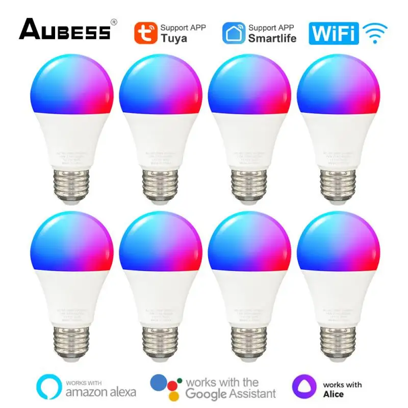 

9W 15W TUYA Smart WiFi Candelabra RGB LED Light Bulb Dimmable Lightbulbs Voice Control Works With Alexa Google Home Yandex Alice