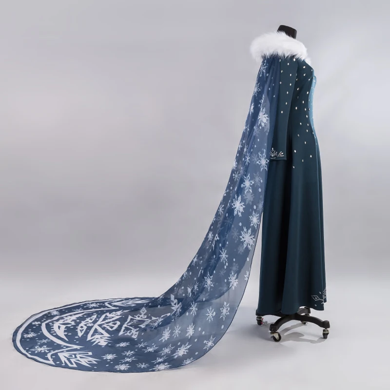 New Arrival Queen Elsa Cosplay Costume Adult Women Winter Velvet