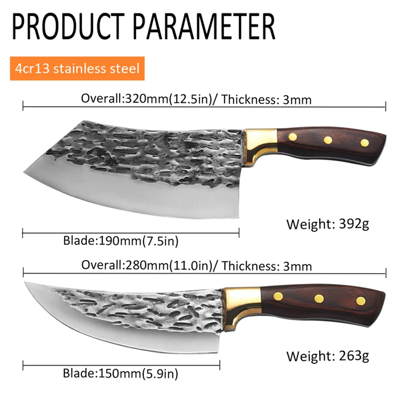 

5Cr15Mov Stainless Steel Forged Butcher Knives Set Meat Cleaver Boning Knife Hunting Camping Fishing Survival Kitchen Chef Knife