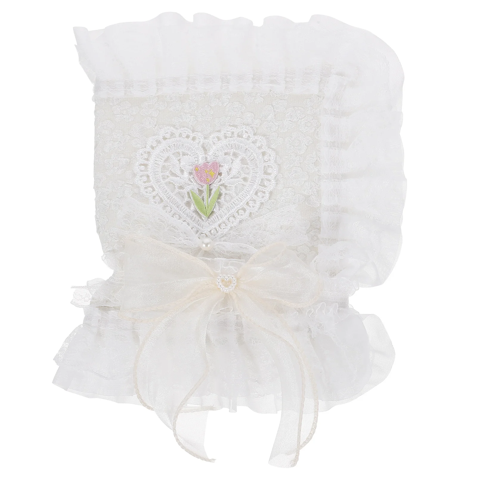 

White Color Notebook Cover Lace Decorative Book Sleeve Delicate Cover Diary Covers Washable Book Cover Notebook Cloth