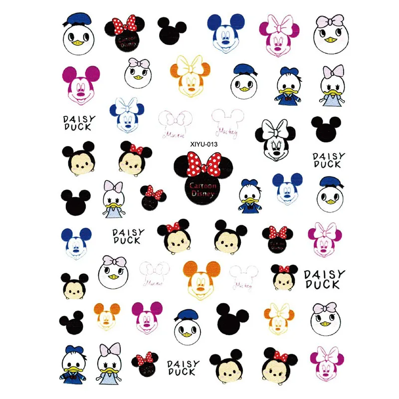 Disney Design Nail Art Sticker Princess Micky Minnie Nail Decorative Decal 3D Back Glue Cartoon Pattern Used On Nail Slider 1PCS