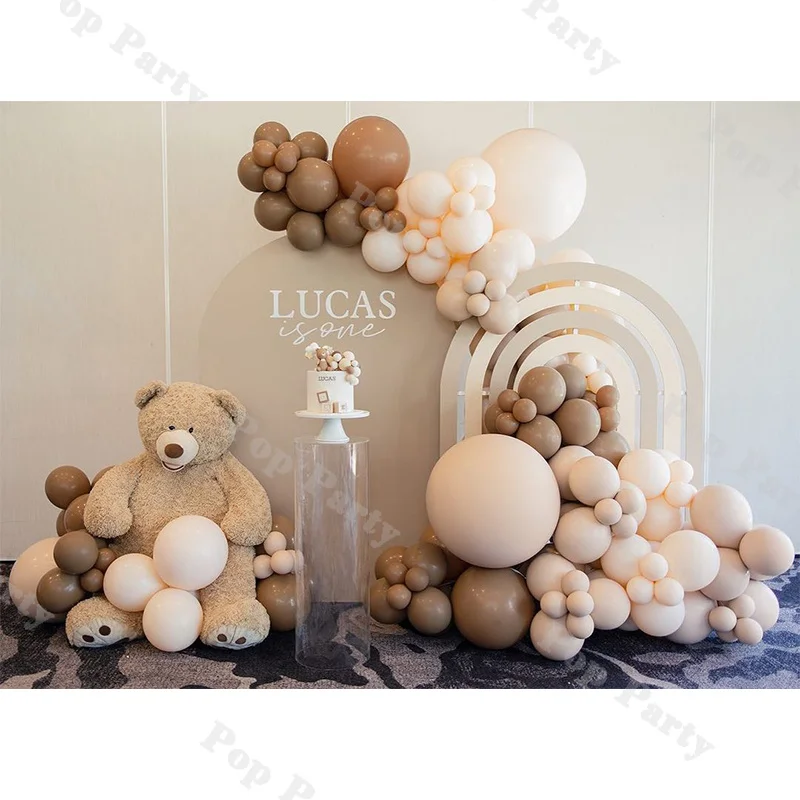 

109pcs Double Stuffed Balloon Garland Arch Kit Cream Peach Caramel Boho Balloons Baby Shower Gender Reveal Retro Bridal Shower