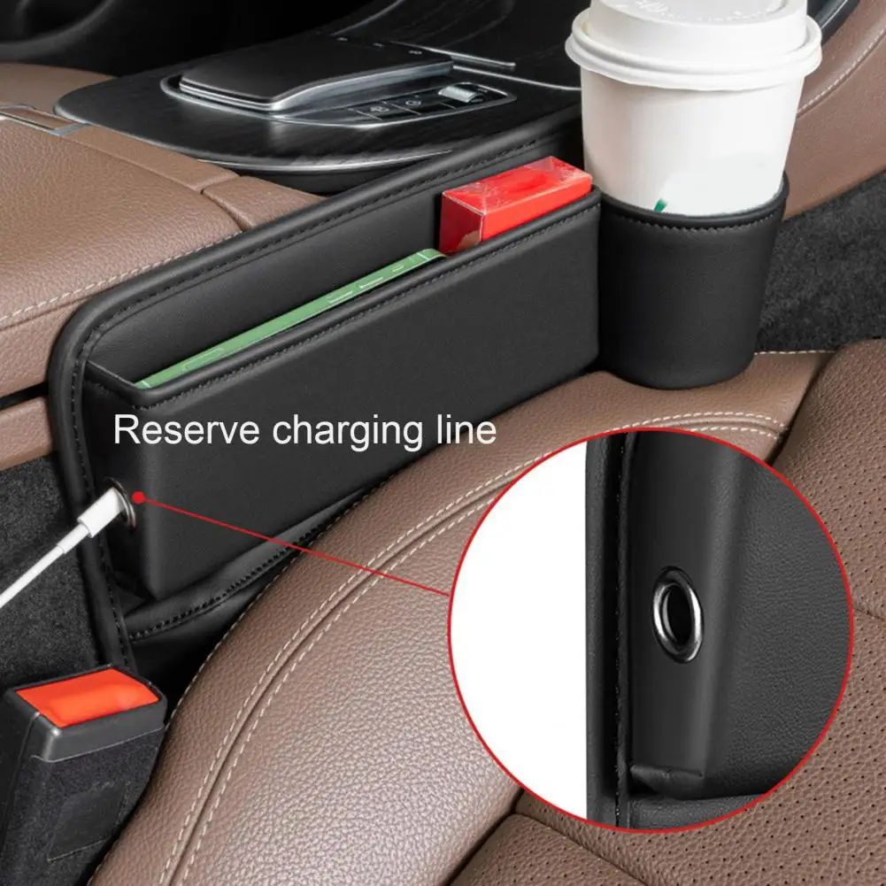 

Car Gap Organizer Versatile Faux Leather Car Seat Gap Organizers Automotive Storage with Multifunctional Accessories Car Seat