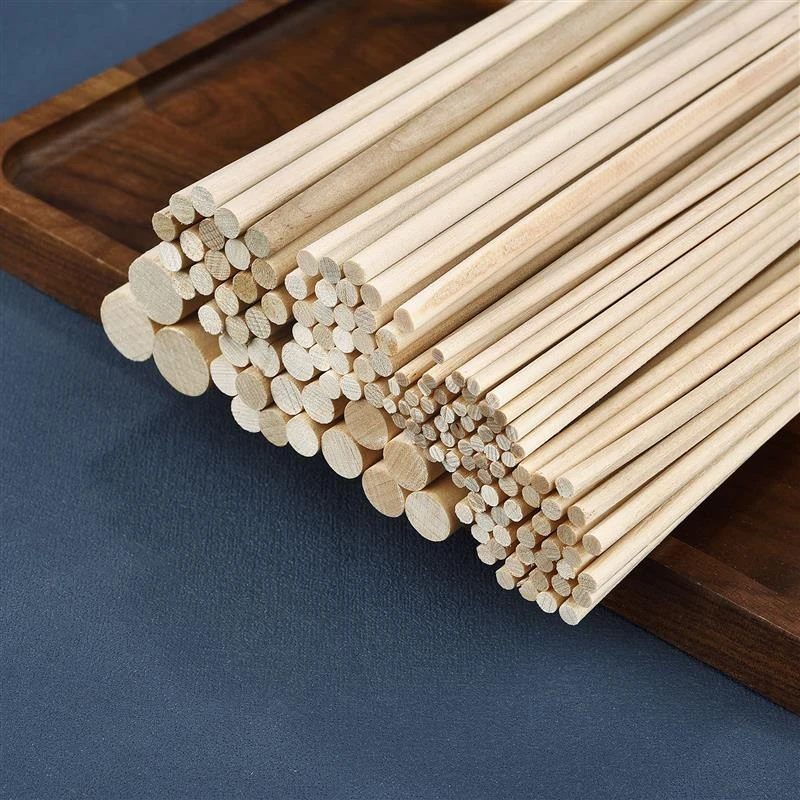 Round Wooden Stick 300mm Long DIY Wood Handmade 3/4/6/8/10/12/14mm
