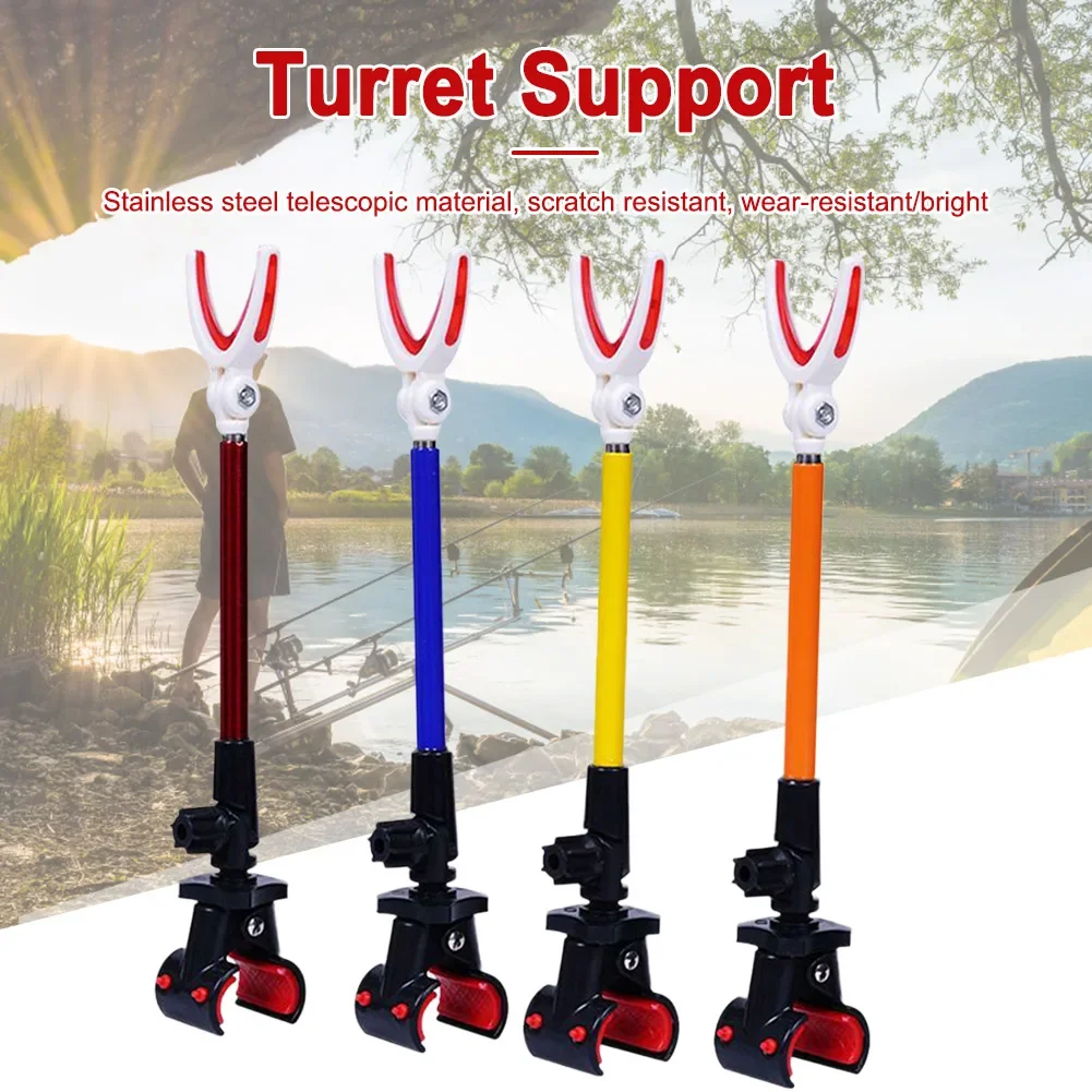 Telescopic Fishing Pole Stand Gear Tools Adjustable Fishing Rod Pole Mount Anti Scratch Wear-resistant Random Color Accessories