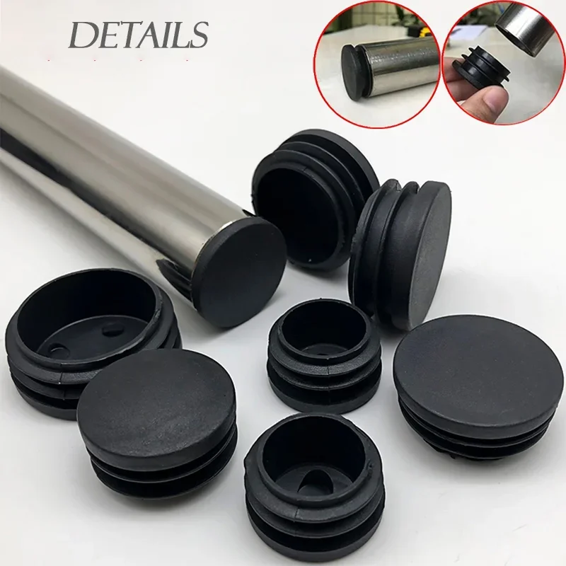 Round plastic plug pipe end caps 50/100pcs silicone rubber plugs pipe end cap rubber caps silicone rubber caps for Furniture Foot Table Chair Leg Blanking End Insert Plug for Metal Tube
