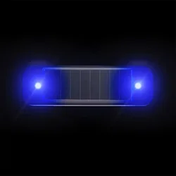 Solar - Powered LED Car Warning Light - Wireless Anti - Theft Flashing Alarm Lamp (Blue)
