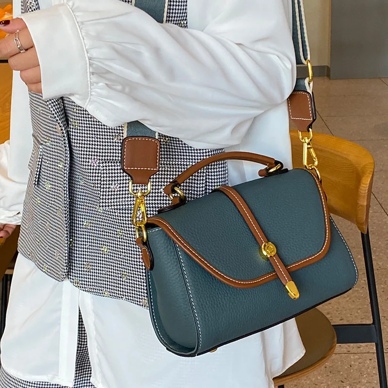 Shoulder Bag Cowhide Women's Crossbody Handbag True Leather Top Layer Chain Highquality Versatile Underarm Retro Fashion Y2k