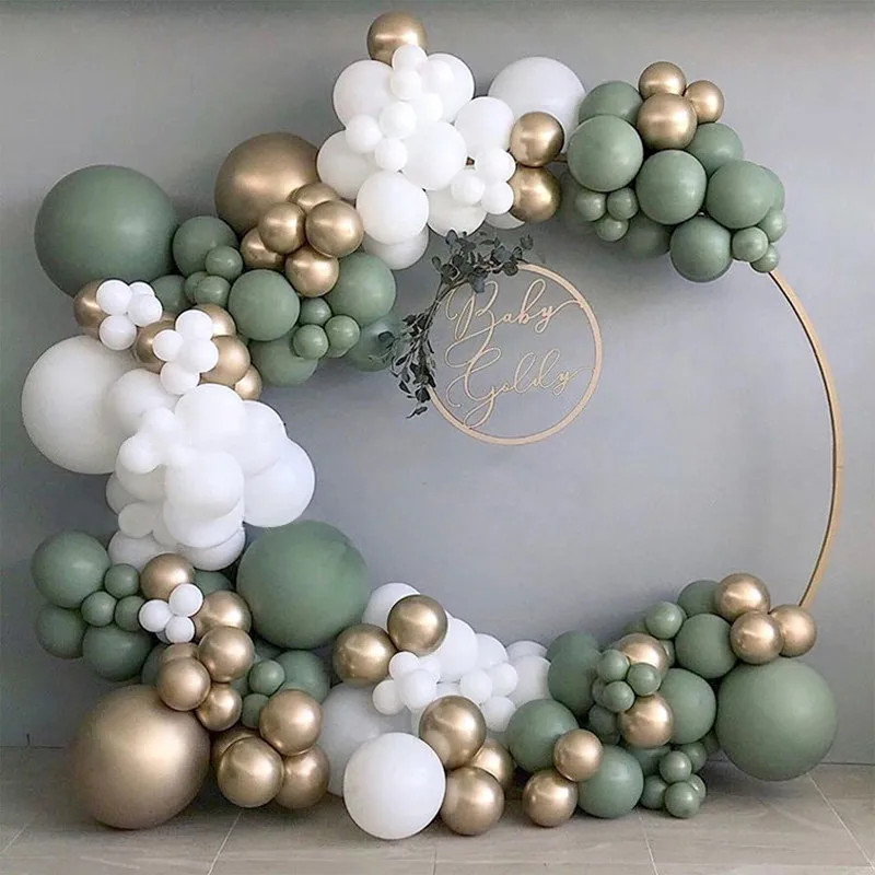 Description Picture 2 of itemAvocado Green Wedding Birthday Party Backdrop Baby Shower Diy White Holidays Dinner Table Decoration Sign Balloon Garland