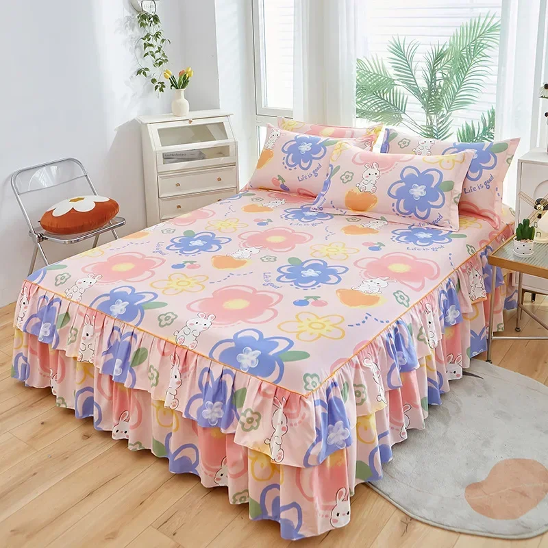 Bed Skirt Single Bedspread Lace Korean Version of The Bed Skirt Single and Double with Non-slip Protective Cover