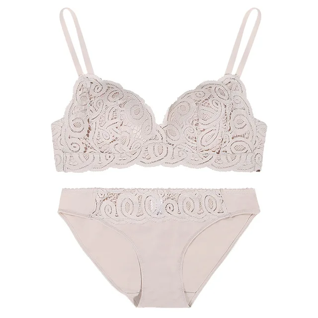 Wholesale HOT Japanese Beautiful Back Sweet Girls Push Up Bra Set Sexy Lace  Deep V Women Underwear Bra Set Back,White,Pink Color INQj# From Cnths,  $17.59