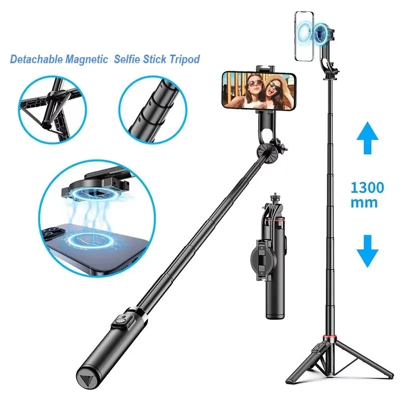 New Magnetic Selfie Tripod with Remote Mobile phone holder For Cellphone For iPhone 14 13 12 HUAWEI XIAO MI SAMSUNG phone tripod mini tripod