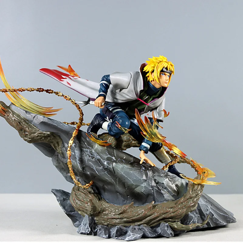 24cm Anime Naruto Namikaze Minato Battle Posture Statue PVC Full-Length Action Figure Decoration Model Toy Birthday Gift