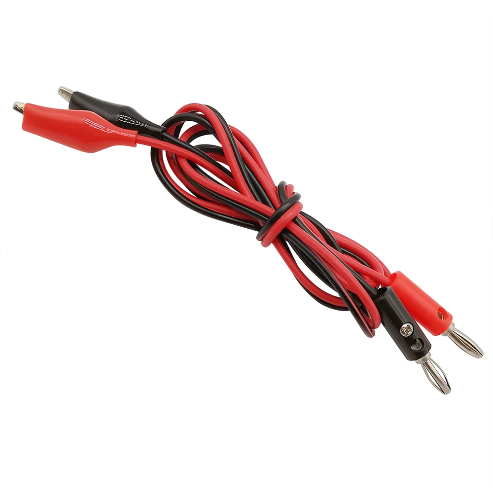 Dual Alligator Clips to Banana Plug Test Cable Lead Tester Probe 35mm Crocodile Clip for Multimeter Measure Tool 1Pcs