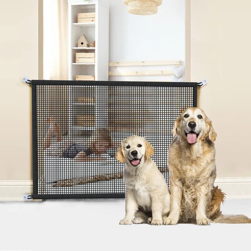 Pieghevole Nero Recinzione Per Animali Domestici Recinto Per Cani Sicurezza Per Bambini Barriera In Nylon Box Portatile Protezione Per Binario Accesso