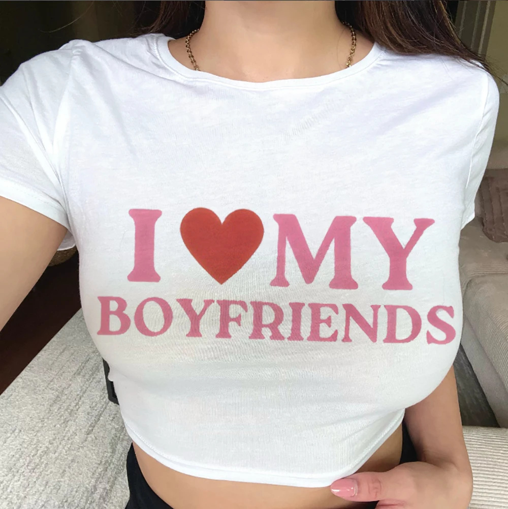 European and American style T-shirt summer new letter street trend short style women's wear
