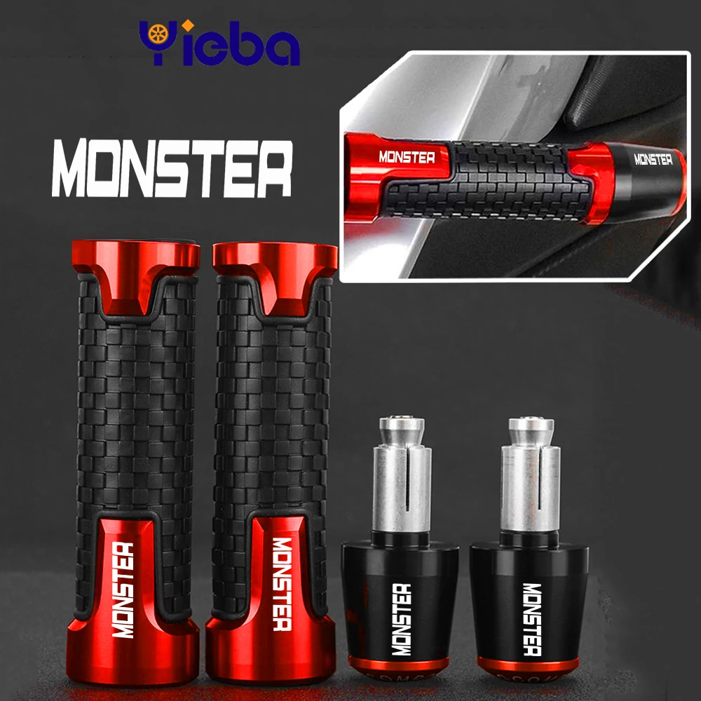 

CNC 7/8"22MM Handlebar Grips Handle Bar Cap End Plugs Motorcycle FOR DUCATI MONSTER 696 796 797 821 937 950 1200 S R Accessories