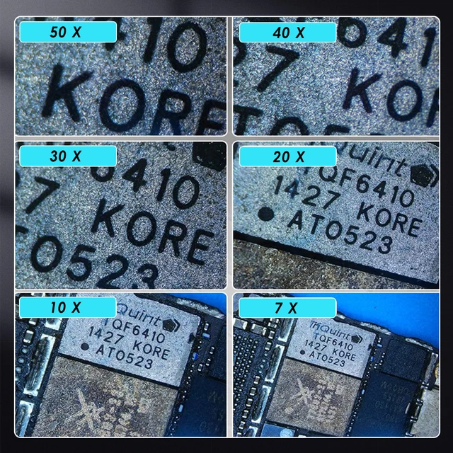 ميكروسكوب TX-350e V1.1 ثلاثي العدسات – زووم 7X-50X مع عدسات رؤية واسعة جداً (WF10X/23mm) 6