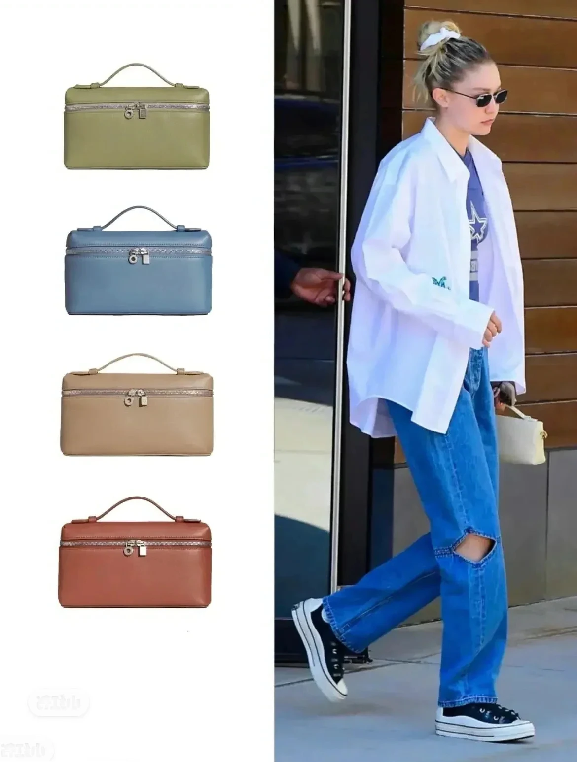 

High-end Cowhide LP Extra Pocket Minimalist Style Lunch Box Bag Handbag Women Messenger Bag Shoulder Bag