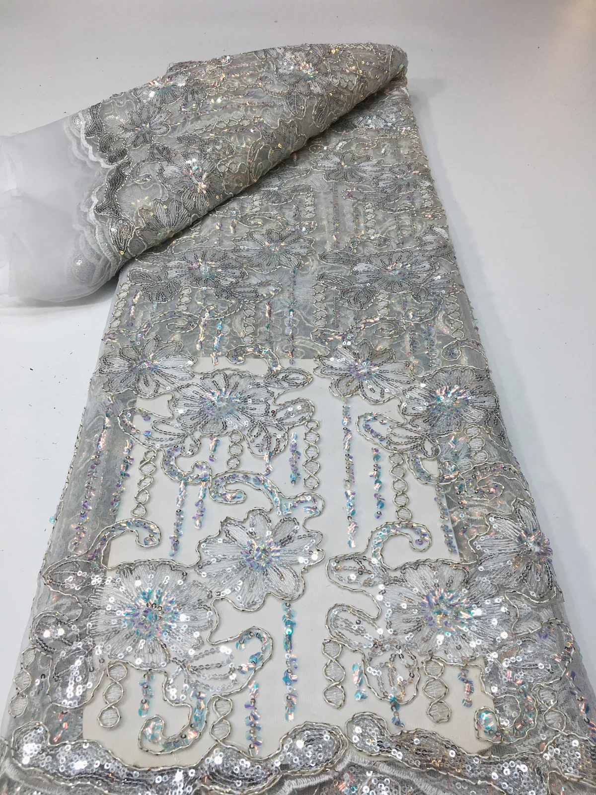 

Новейшее Африканское французское Сетчатое кружево с блестками 2023, нигерийская Тюлевая кружевная ткань для элегантного вечернего платья, шитья своими руками PYX2323