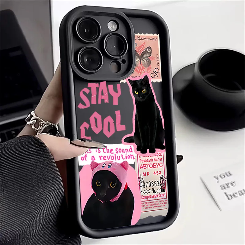 thumbnail image 1 of Funda de teléfono suave de gato negro para Samsung Galaxy S25, S24 Ultra, S23 FE, S22, A16, A15, A35, A55, A54, A34, A14, A53, A33, A32, A52, 5G, 1 of 4