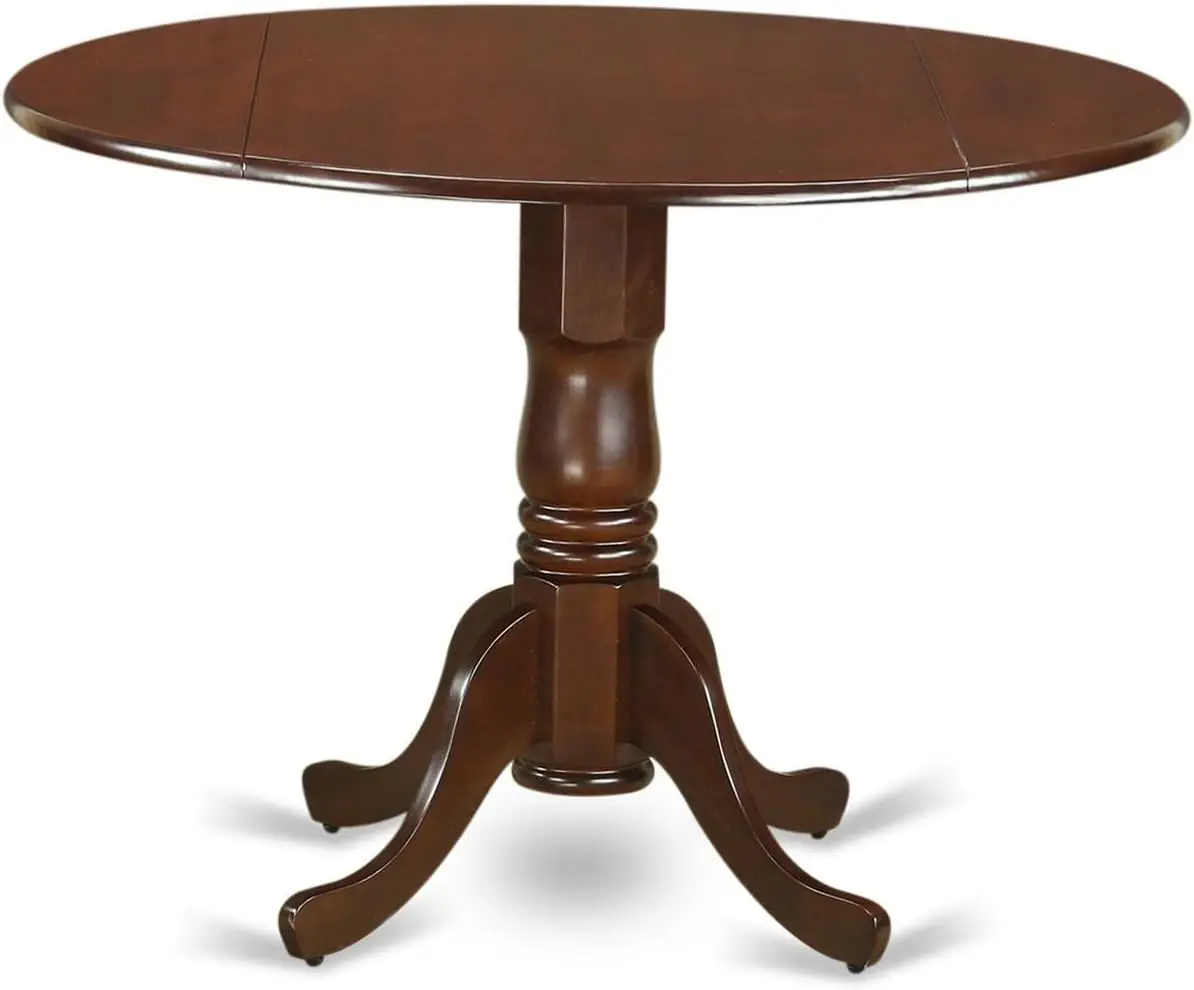 new-3 Piece Kitchen Table & Chairs Set Contains a Round Dining Room Table with Dropleaf and 2 Linen Fabric Upholstered