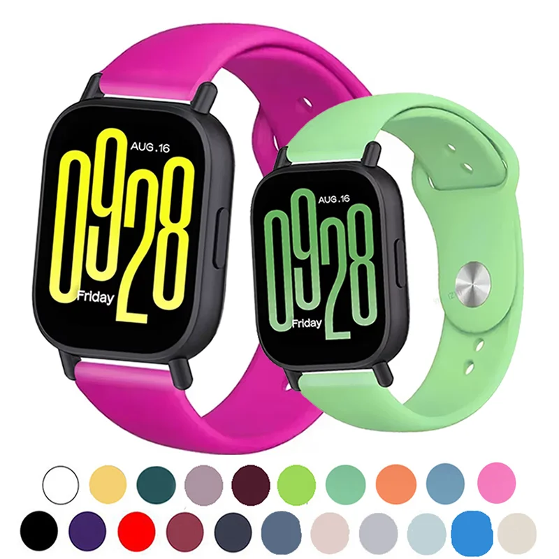 Silicone Sports Replacement Watch Band - Versatile 22mm/20mm Strap in Multiple Colors