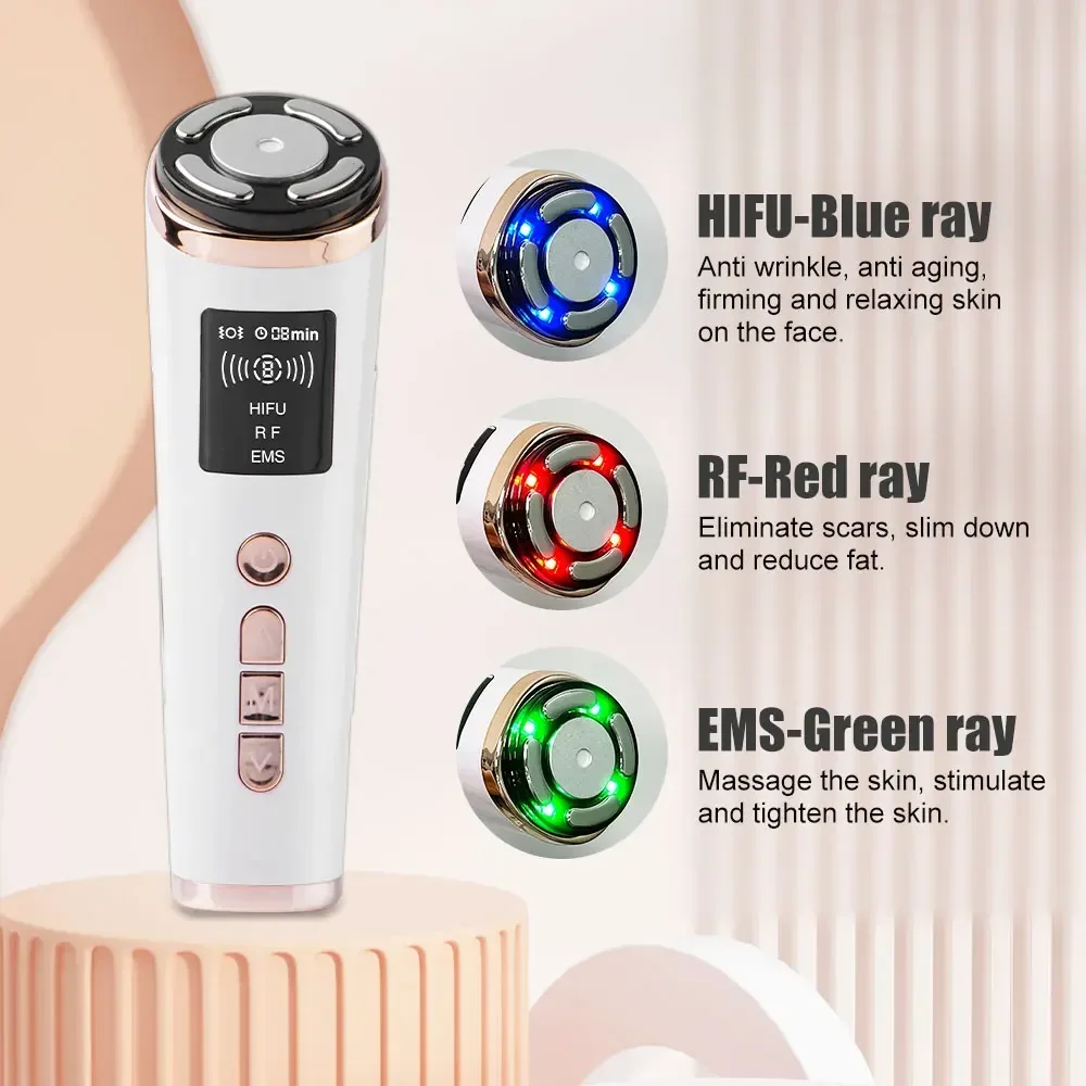Mini HIFU Face Lifting Facial Massager HIFU Face Lifting Machine Facial Microcurrent Skin Rejuvenation Anti-aging Massager