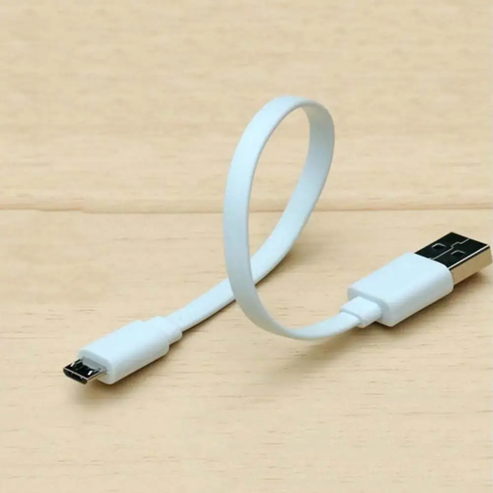 Cable de carga de teléfono, Cable Micro USB plano de 20cm, corto y estable