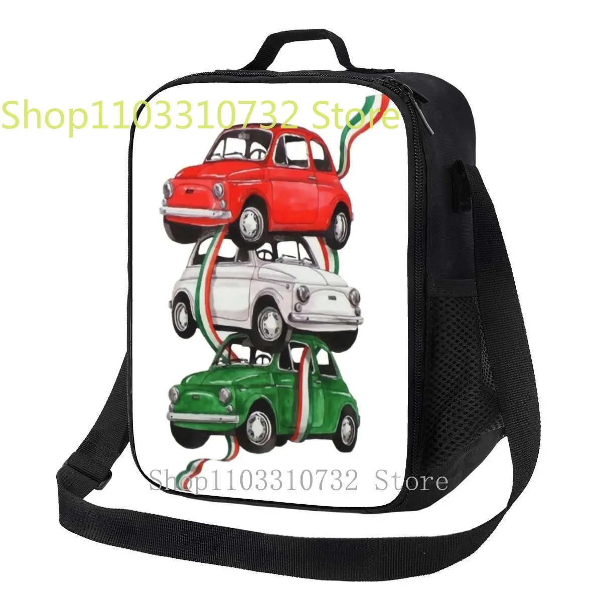 

Vintage Italy Car Insulated Lunch Bags for Camping Travel Italian Pride Leakproof Cooler Thermal Lunch Box Women Kids